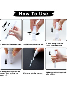 Marcadores Permanentes de Pintura Blanca Artsunlvy - 2 Piezas 2