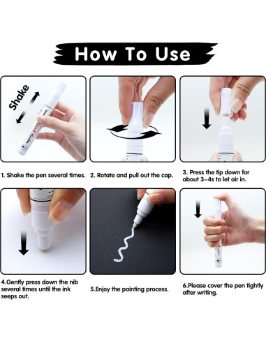 Marcadores Permanentes de Pintura Blanca Artsunlvy - 2 Piezas