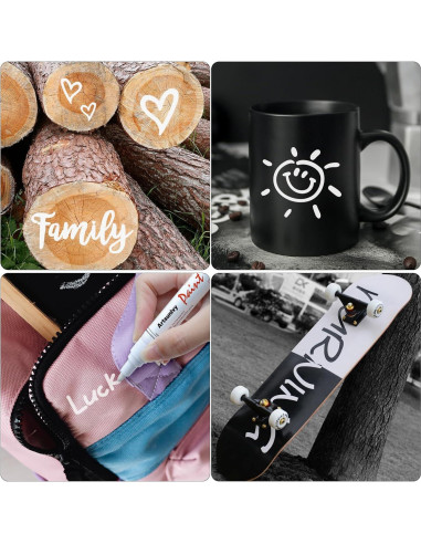 Marcadores Permanentes de Pintura Blanca Artsunlvy - 2 Piezas