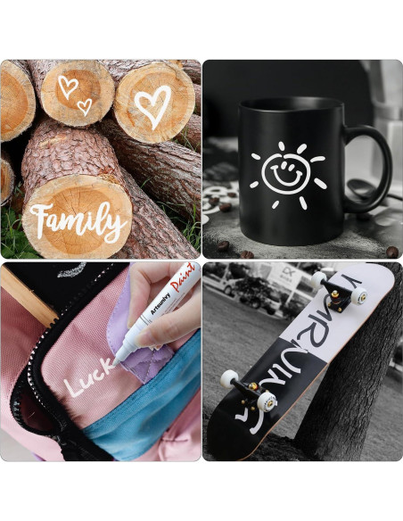 Marcadores Permanentes de Pintura Blanca Artsunlvy - 2 Piezas