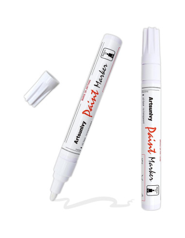 Marcadores Permanentes de Pintura Blanca Artsunlvy - 2 Piezas