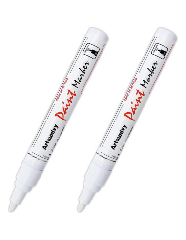 Marcadores Permanentes de Pintura Blanca Artsunlvy - 2 Piezas