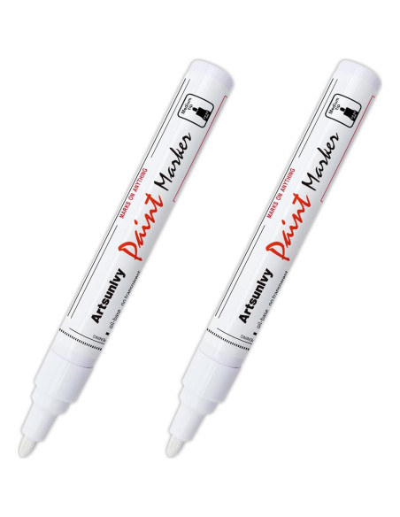 Marcadores Permanentes de Pintura Blanca Artsunlvy - 2 Piezas