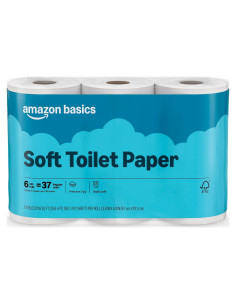 Papel Higiénico Suave Amazon Basics 2 Capas 6 Rollos 2100 Hojas