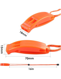 Silbatos de Seguridad JULBEAR 6PCS con Cordón Reflectante 2