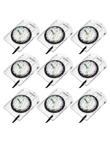 Brújula de Orientación BBTO 9 Piezas Impermeable para Senderismo