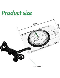 Brújula de Orientación BBTO 9 Piezas Impermeable para Senderismo 2