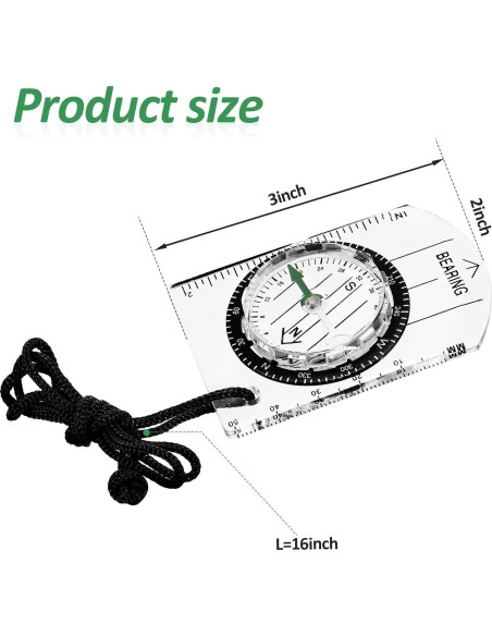 Brújula de Orientación BBTO 9 Piezas Impermeable para Senderismo