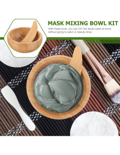 Kit de Cuidado Facial Beaupretty - Tazón y Cuchara de Bambú 2