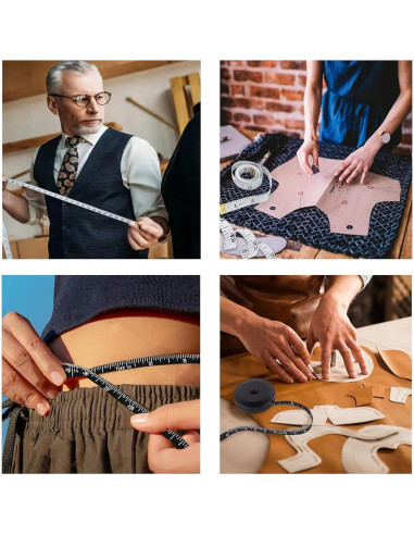 Cinta Métrica Suave HHKJ 150 cm Paquete Doble Negro y Blanco