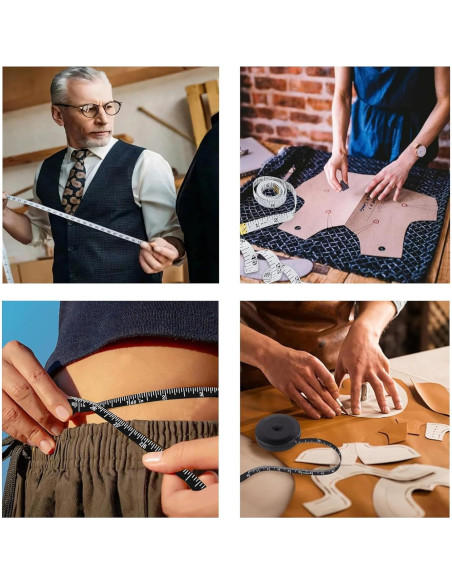 Cinta Métrica Suave HHKJ 150 cm Paquete Doble Negro y Blanco Cinta Métrica Suave HHKJ 150 cm Paquete Doble Negro y Blanco