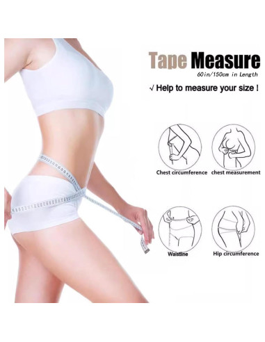 Cinta Métrica Suave HHKJ 150 cm Paquete Doble Negro y Blanco