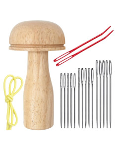 Hongo de Remiendo de Madera para Costura DIY - 10x3x6 cm