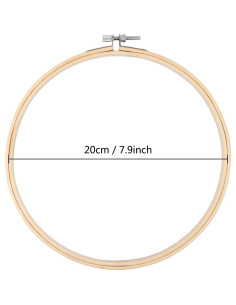 Aro de Bordado KISSBUTY 20 cm de Bambú Natural para Manualidades 2