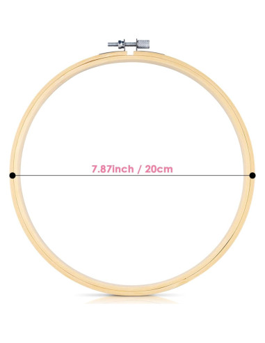 Juego de 3 Aros de Bordado TINDTOP 20 cm de Bambú Natural
