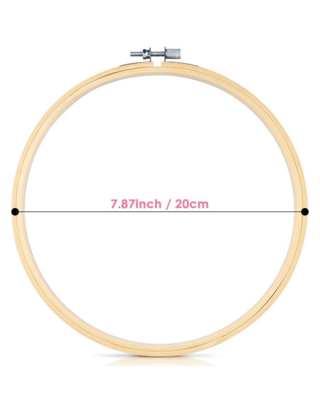 Juego de 3 Aros de Bordado TINDTOP 20 cm de Bambú Natural