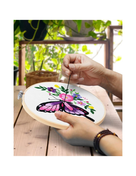 Juego de 3 Aros de Bordado TINDTOP 20 cm de Bambú Natural