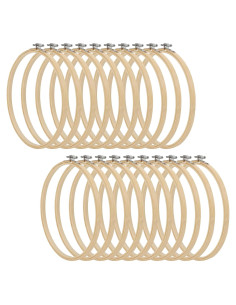 Aros de Bordado de Bambú SENJEOK 20 Piezas 20cm