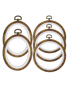 Juego de 5 Aros de Bordado Guofa Redondos y Ovalados