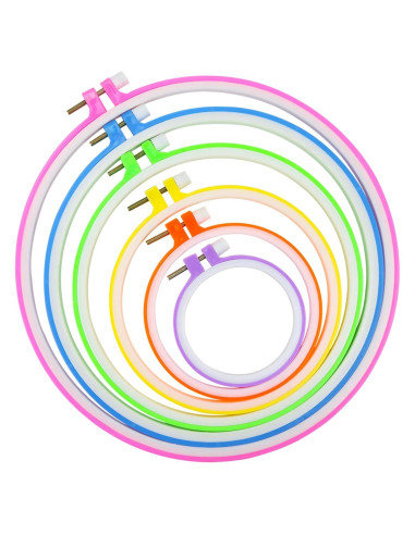 Similane 6 Piezas Aros de Bordado Plástico Multicolor 3.4 a 10.2 in