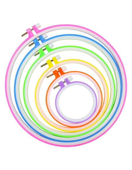 Similane 6 Piezas Aros de Bordado Plástico Multicolor 3.4 a 10.2 in