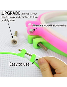 Similane 6 Piezas Aros de Bordado Plástico Multicolor 3.4 a 10.2 in 2