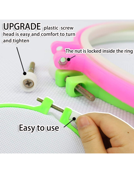 Similane 6 Piezas Aros de Bordado Plástico Multicolor 3.4 a 10.2 in