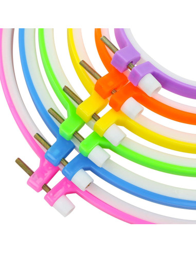 Similane 6 Piezas Aros de Bordado Plástico Multicolor 3.4 a 10.2 in