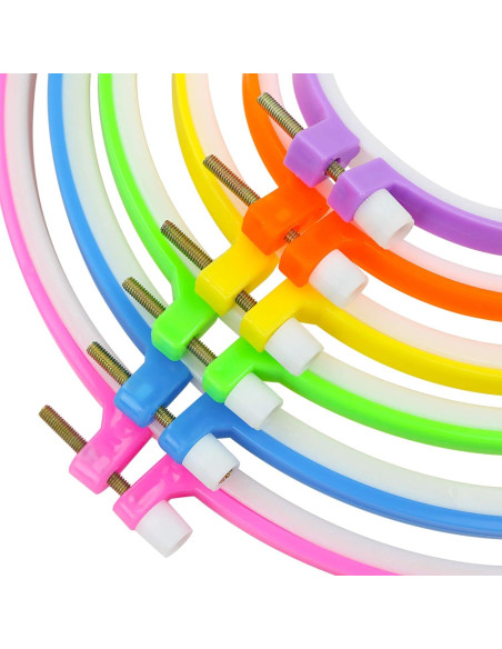 Similane 6 Piezas Aros de Bordado Plástico Multicolor 3.4 a 10.2 in