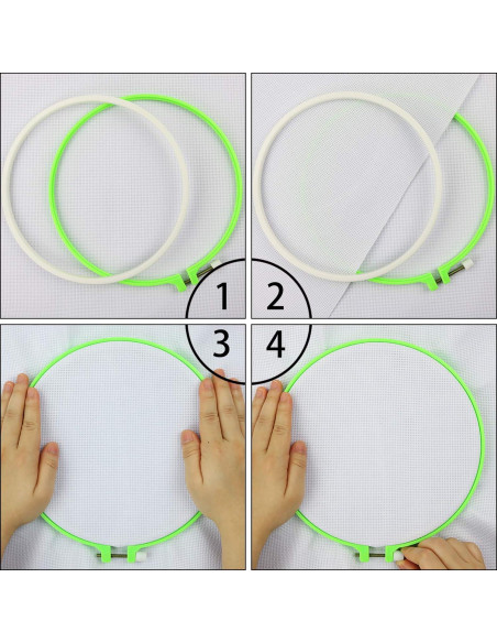 Similane 6 Piezas Aros de Bordado Plástico Multicolor 3.4 a 10.2 in