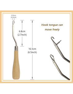 Juego de 3 Ganchos Doblados de Madera YTBYT 16.5cm para Manualidades 2