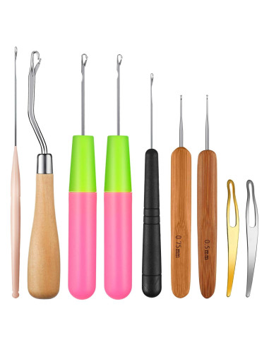 Juego de 9 Ganchos de Crochet para Cabello WILLBOND - Multicolor