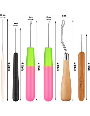 Juego de 9 Ganchos de Crochet para Cabello WILLBOND - Multicolor