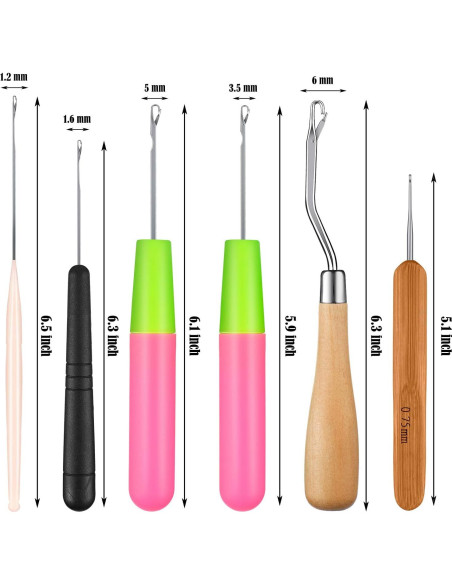 Juego de 9 Ganchos de Crochet para Cabello WILLBOND - Multicolor