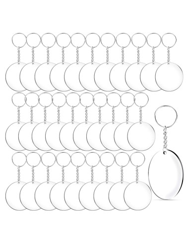 Duufin 108 Piezas Llaveros Acrílicos 5.08 cm en Blanco