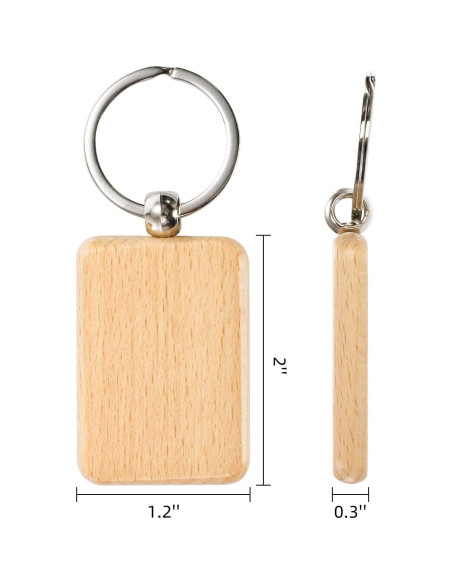 WRINGKIT 50 Llaves de Madera en Blanco para DIY 5.08x3.05cm