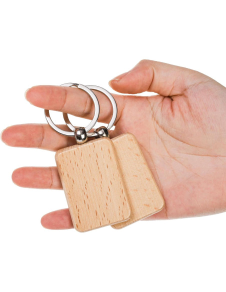 WRINGKIT 50 Llaves de Madera en Blanco para DIY 5.08x3.05cm