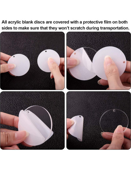 Duufin 108 Piezas Llaveros Acrílicos 5.08 cm en Blanco