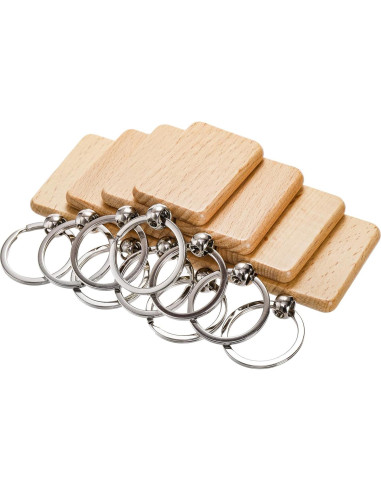 WRINGKIT 50 Llaves de Madera en Blanco para DIY 5.08x3.05cm