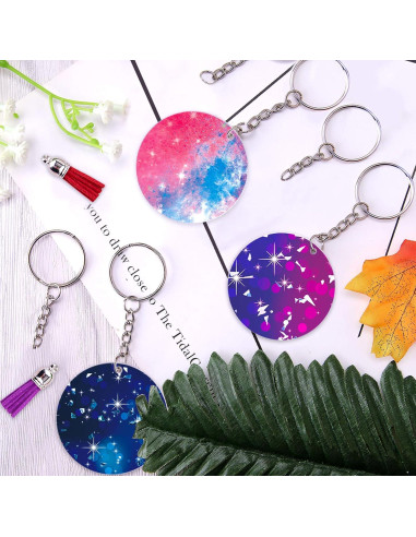 Duufin 108 Piezas Llaveros Acrílicos 5.08 cm en Blanco