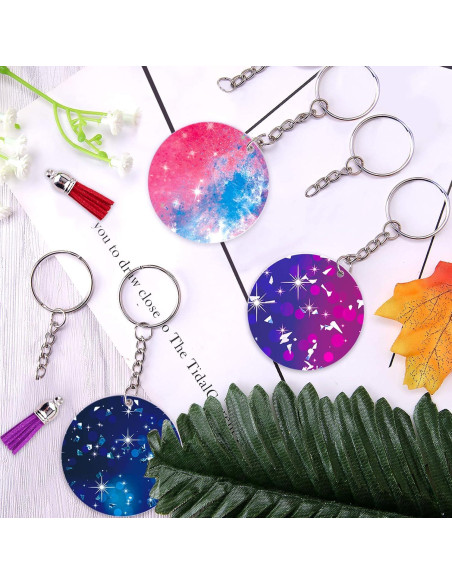 Duufin 108 Piezas Llaveros Acrílicos 5.08 cm en Blanco