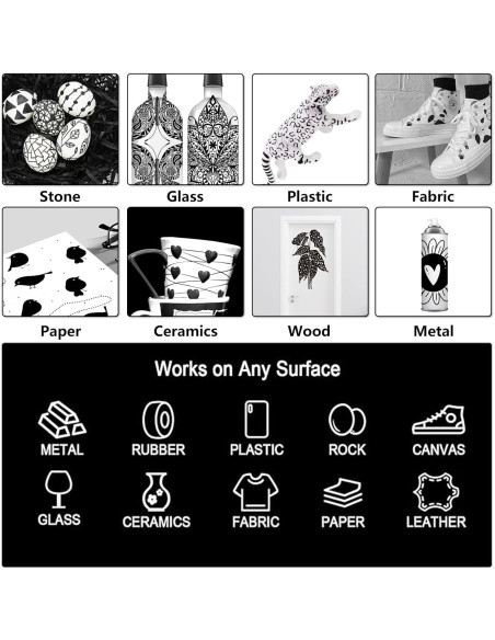 Marcadores de Pintura Acrílica Negra GPLMQ - Paquete de 4