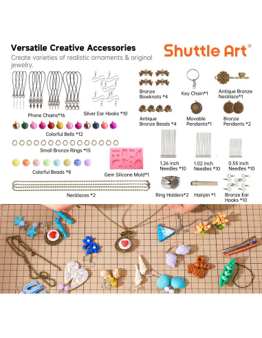Kit de Arcilla Polimérica Shuttle Art - 60 Colores y 19 Herramientas