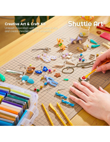 Kit de Arcilla Polimérica Shuttle Art - 60 Colores y 19 Herramientas