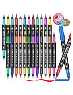 Marcadores de Pintura Acrílica Aen Art 24 Colores Doble Punta