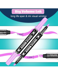 Marcadores de Pintura Acrílica Aen Art 24 Colores Doble Punta 2