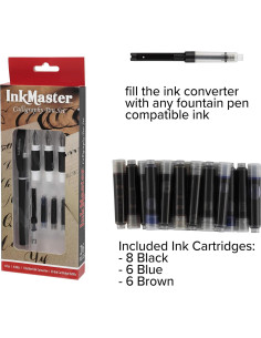 Juego de Caligrafía Cezanne Ink Master 25 Piezas con 4 Puntas 2