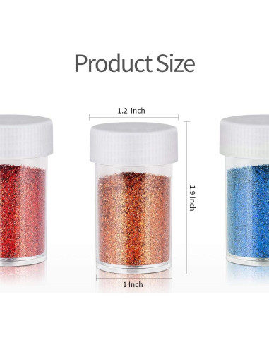 Juego de Brillantina Fina Teenitor 24 Colores para Manualidades