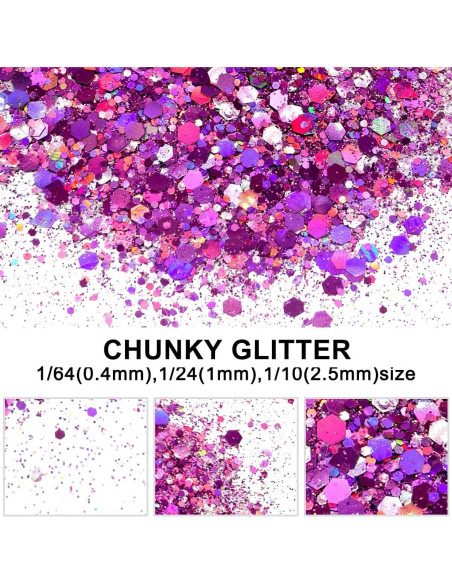 Purpurina Holográfica Ultra Pink 56g Electric Bliss Beauty - Tarro Dosificador