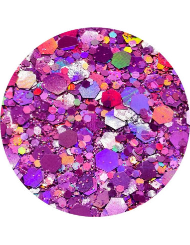 Purpurina Holográfica Ultra Pink 56g Electric Bliss Beauty - Tarro Dosificador